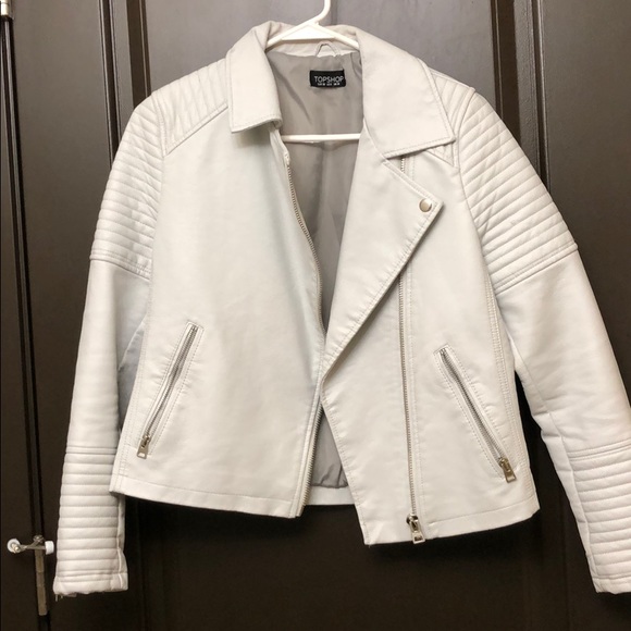 Topshop Jackets & Blazers - Topshop white rosa biker jacket